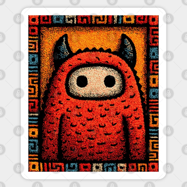 Geometric Monster | The Art Deco Guardian Magnet by TuncGK